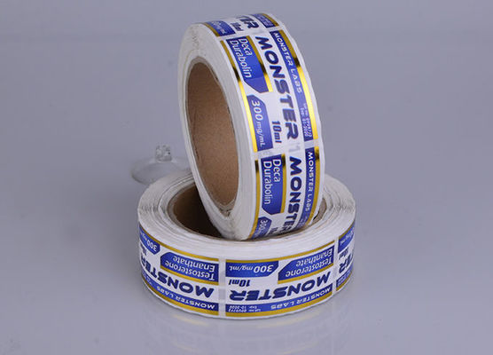 PP Vial Labels With Foil Stamp esteroide impermeable adhesivo fuerte