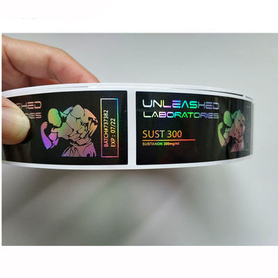 Medicación transparente Vial Labels, etiqueta impermeable del ANIMAL DOMÉSTICO de la seguridad del holograma