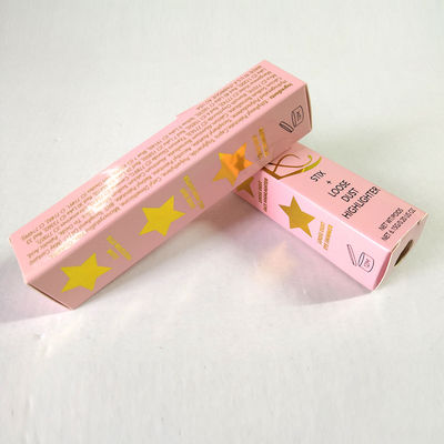 Caja de papel cosmética de sellado caliente de CMYK, empaquetado plegable de la caja de la barra de labios