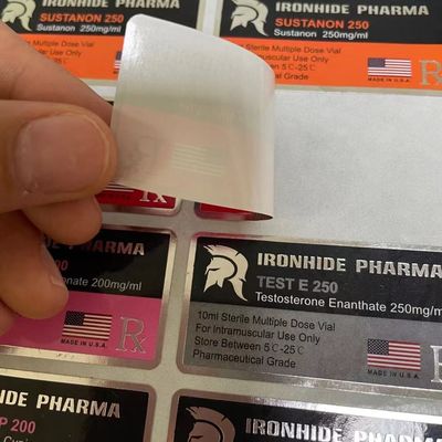Vidrio Vial Labels, etiquetas engomadas brillantes del color del ISO PMS de las etiquetas de la farmacia del final