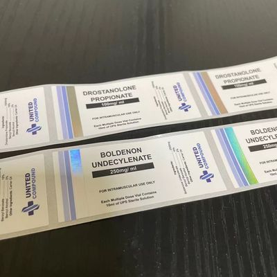 Etiquetas de la botella de la longitud 30ml del color 26m m de ISO9001 PMS con la impresión de la hoja de plata