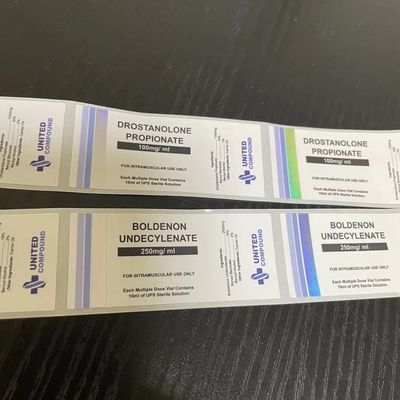Etiquetas de la botella de la longitud 30ml del color 26m m de ISO9001 PMS con la impresión de la hoja de plata
