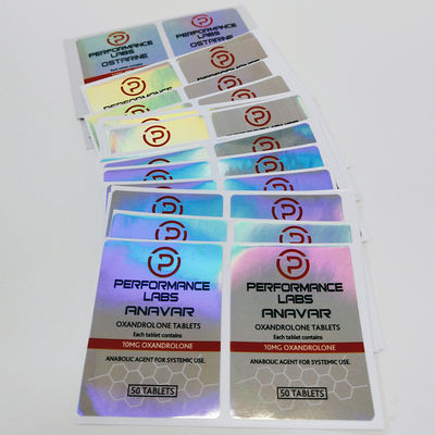 Falsificación anti esteroide de la seguridad los 4x8cm Vial Labels del holograma