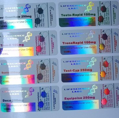 Etiquetas de la botella de la medicación del OEM, etiquetas engomadas de papel del holograma de la seguridad 80gsm