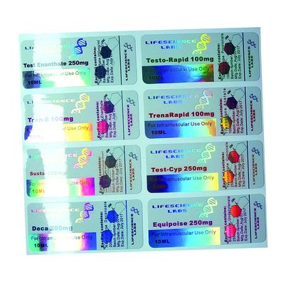 Etiquetas de la botella de la medicación del OEM, etiquetas engomadas de papel del holograma de la seguridad 80gsm