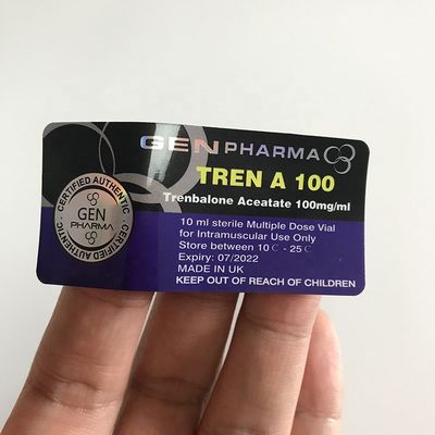 etiqueta engomada olográfica esteroide de 25x60m m Vial Labels Anti Fake Silver