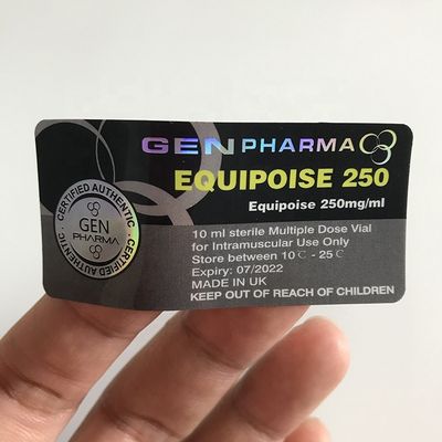 etiqueta engomada olográfica esteroide de 25x60m m Vial Labels Anti Fake Silver