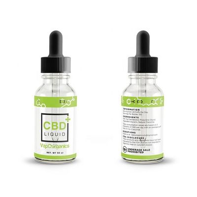 El vidrio de papel Vial Labels del vinilo, en offset la etiqueta de la botella de la impresión Cbd