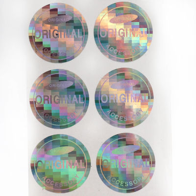 Etiquetas engomadas evidentes del holograma del pisón de plata, etiqueta adhesiva del vinilo impermeable