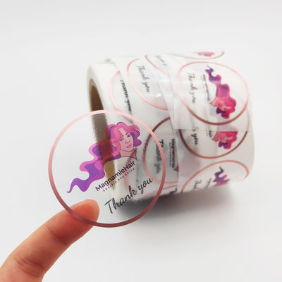 Etiqueta engomada transparente ultravioleta anti del vinilo del PVC del OEM con Rose Gold Foil Stamping