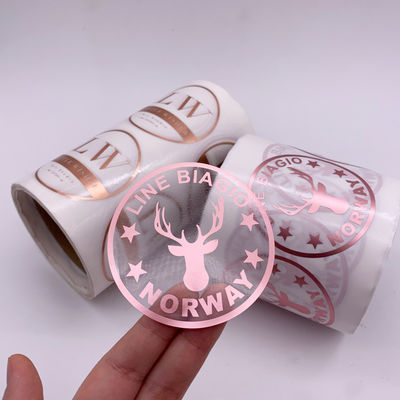Etiqueta engomada transparente ultravioleta anti del vinilo del PVC del OEM con Rose Gold Foil Stamping