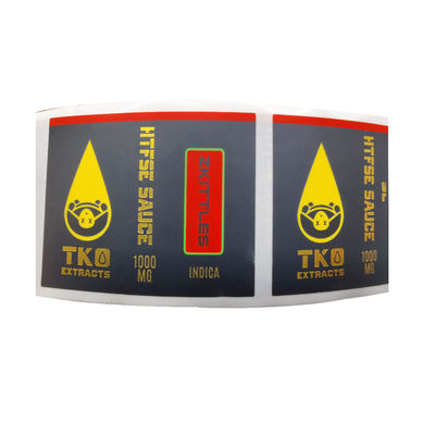 Etiquetas engomadas de encargo de la hoja de oro de la anchura de RoHS 70m m para la botella del dropper 10ml