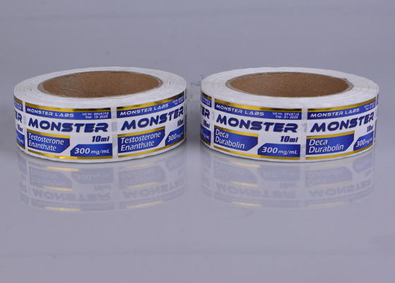 PP Vial Labels With Foil Stamp esteroide impermeable adhesivo fuerte