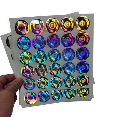 Las etiquetas evidentes del pisón olográfico de papel del laser impermeabilizan la etiqueta engomada del sello del holograma