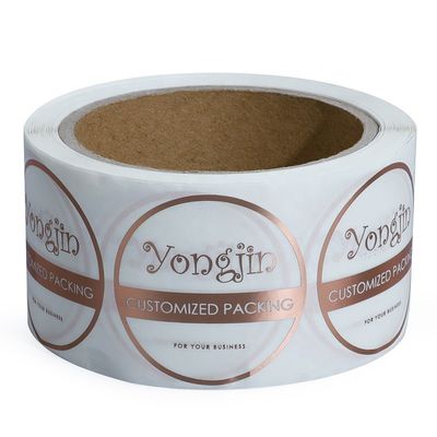 Etiquetas engomadas de sellado calientes de la hoja de oro de BOPP, etiqueta engomada transparente de la hoja de oro del OEM