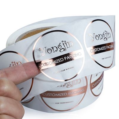 Etiquetas engomadas de sellado calientes de la hoja de oro de BOPP, etiqueta engomada transparente de la hoja de oro del OEM