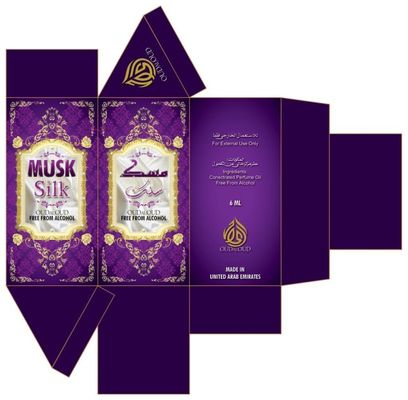 Caja de papel cosmética de la alta cartulina de la hoja de oro 105m m para la botella de perfume del aceite esencial