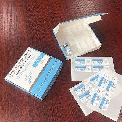 Cajas reciclables de la hormona de Vial Labels For Human Growth del vidrio de la hoja de plata de 40x18m m