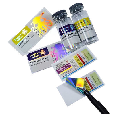 Etiquetas de papel de la botella de la prenda impermeable 10ml del laser, etiquetas anchas de la etiqueta engomada de la botella de 60m m