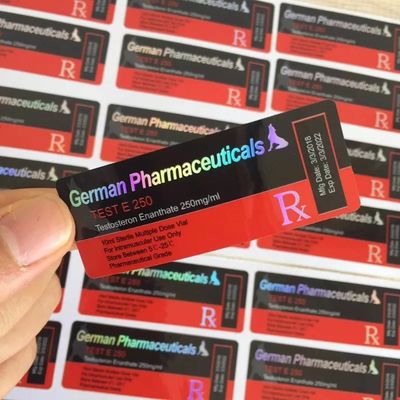 Etiquetas de papel de la botella de la prenda impermeable 10ml del laser, etiquetas anchas de la etiqueta engomada de la botella de 60m m