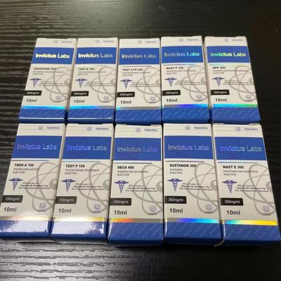 Cajas de empaquetado de plata de la hoja 10ml 20ml Steriod del holograma con la película brillante del lustre