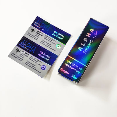 Laser de impresión colorido de encargo Vial Labels By Roll de papel de Steriod 3x6 cm del holograma para 10ml la inyección Vial Use